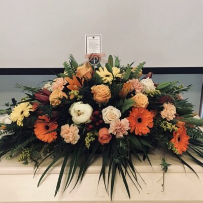 Terracotta Showl Casket Spray -sympathy casket spray-Van Florist delivery Vancouver