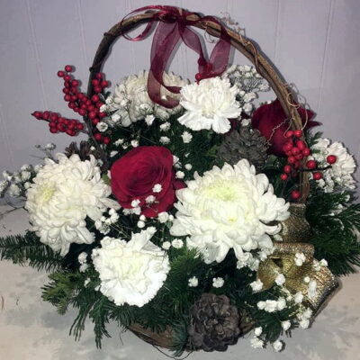 Christmas flower basket-Van Florist delivery Vancouver