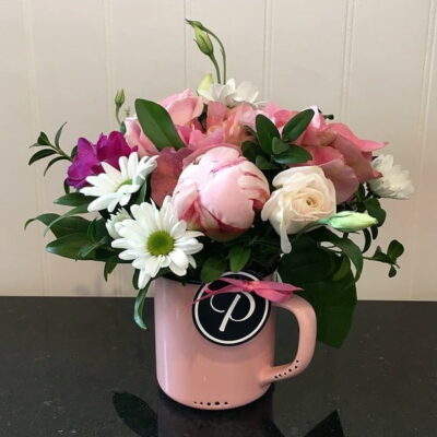 Small flower arrangement-Van Florist delivery Vancouver - Pink Peonies Roses Arrangement