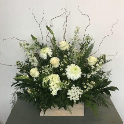 Rustic White Meadow Arrangement-sympathy arrangement-Van Florist delivery Vancouver