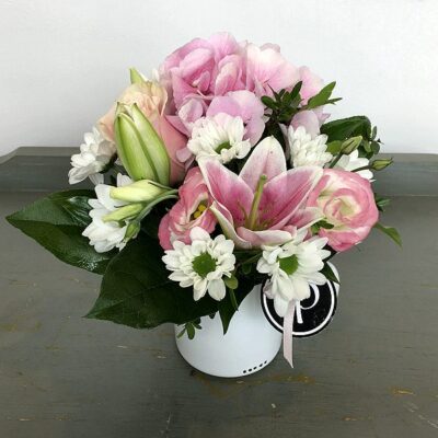 Pink Lilies Flower Arrangement - small flower arrangement-Van Florist delivery Vancouver