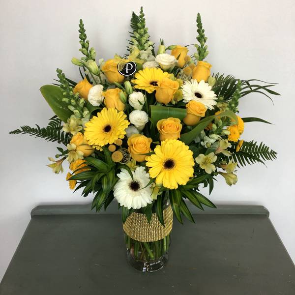 FA018-Gold Anniversary Flower Arrangement - Image 2