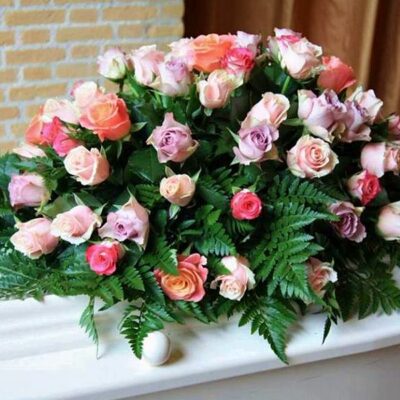 CF002-Rose Dream Casket Flower Arrangement