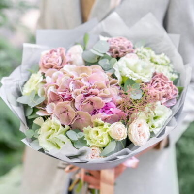 Hydrangea Lisianthus Spray Roses Bouquet