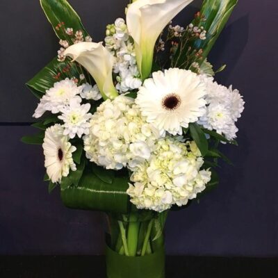SA021-All-in-White Sympathy Arrangement